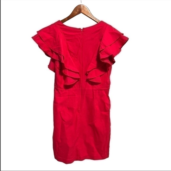 Favlux Coral Red  Chic Sheath Dress, New with Tags - Picture 4 of 6